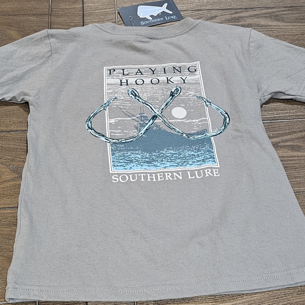 New Southern Lure Gray Graphic Tee kids